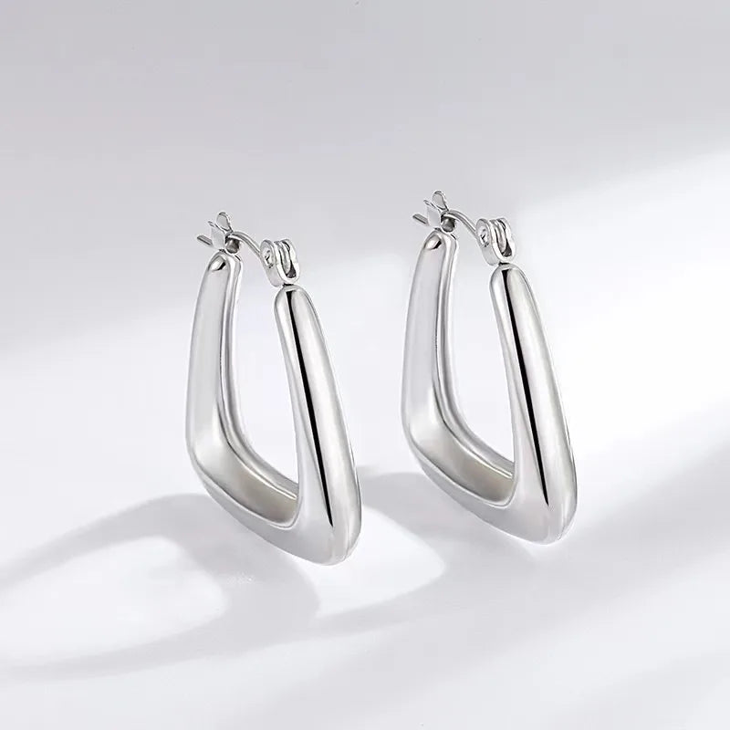 Basic Silver Medium Huggies