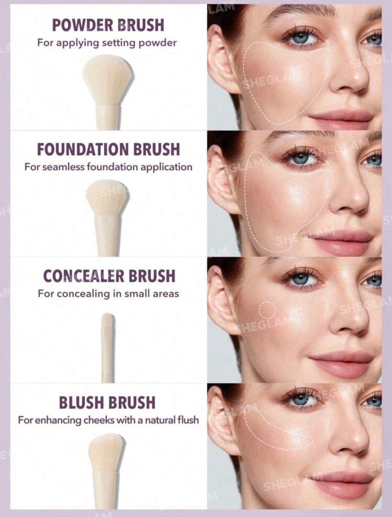Sheglam Pro Core Brush Kit 8 pieces