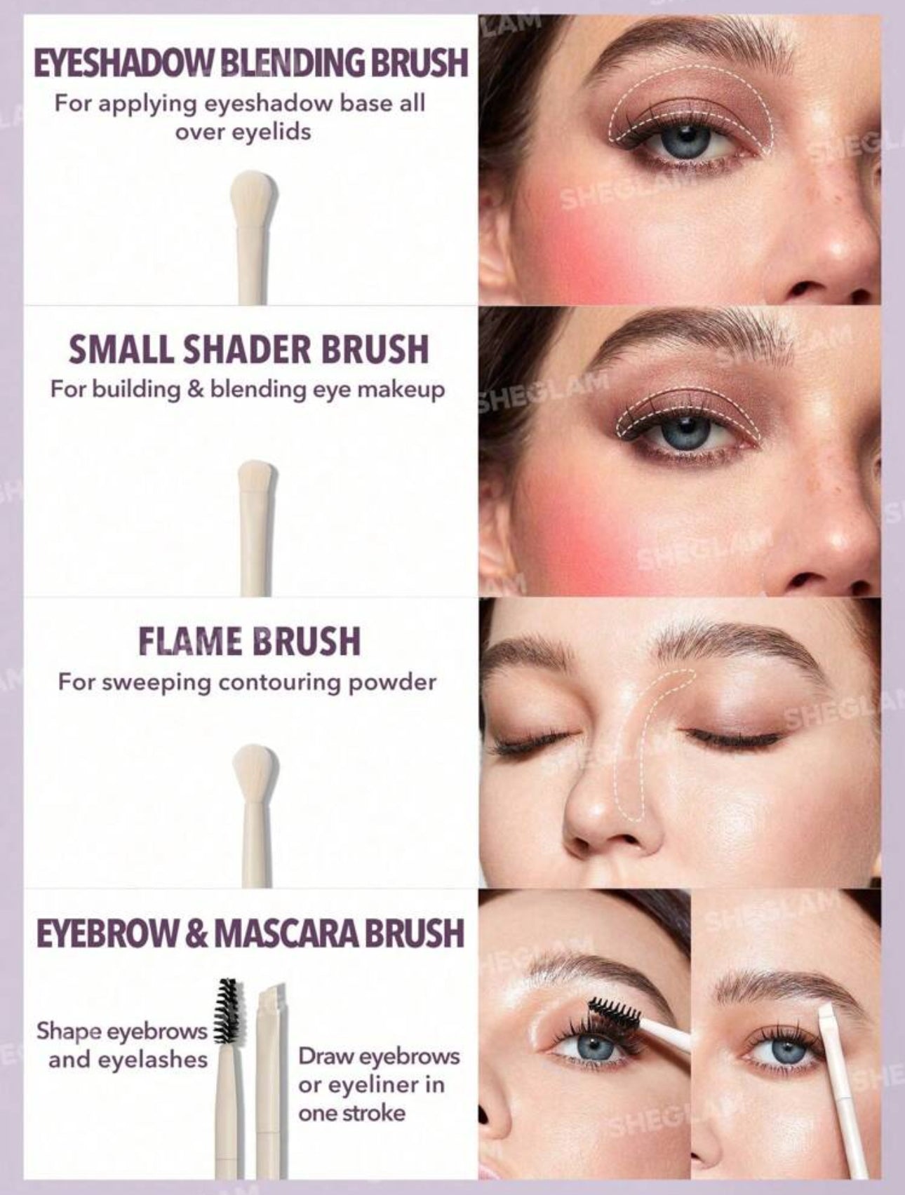 Sheglam Pro Core Brush Kit 8 pieces
