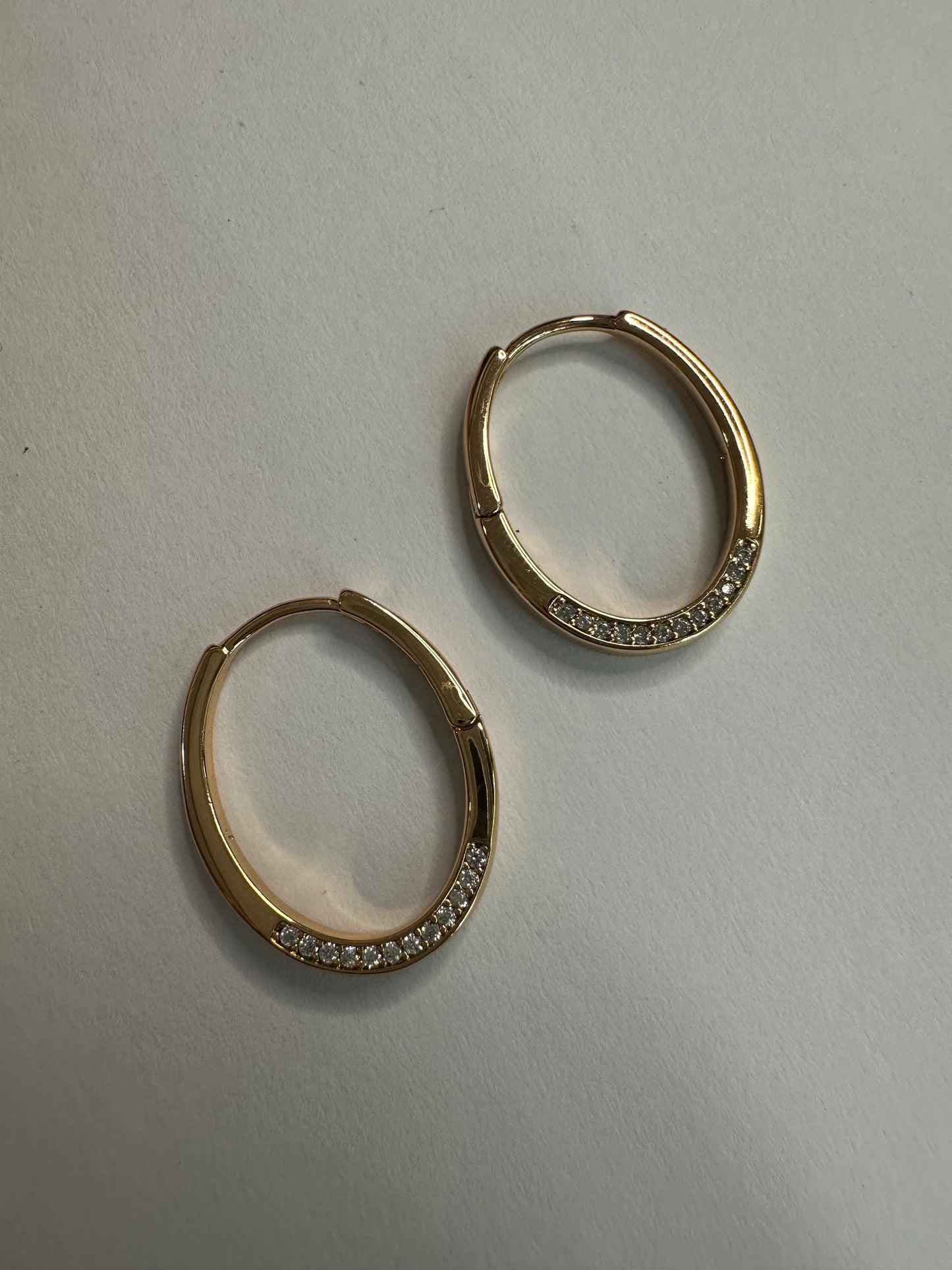 Oval Zircon Hoops
