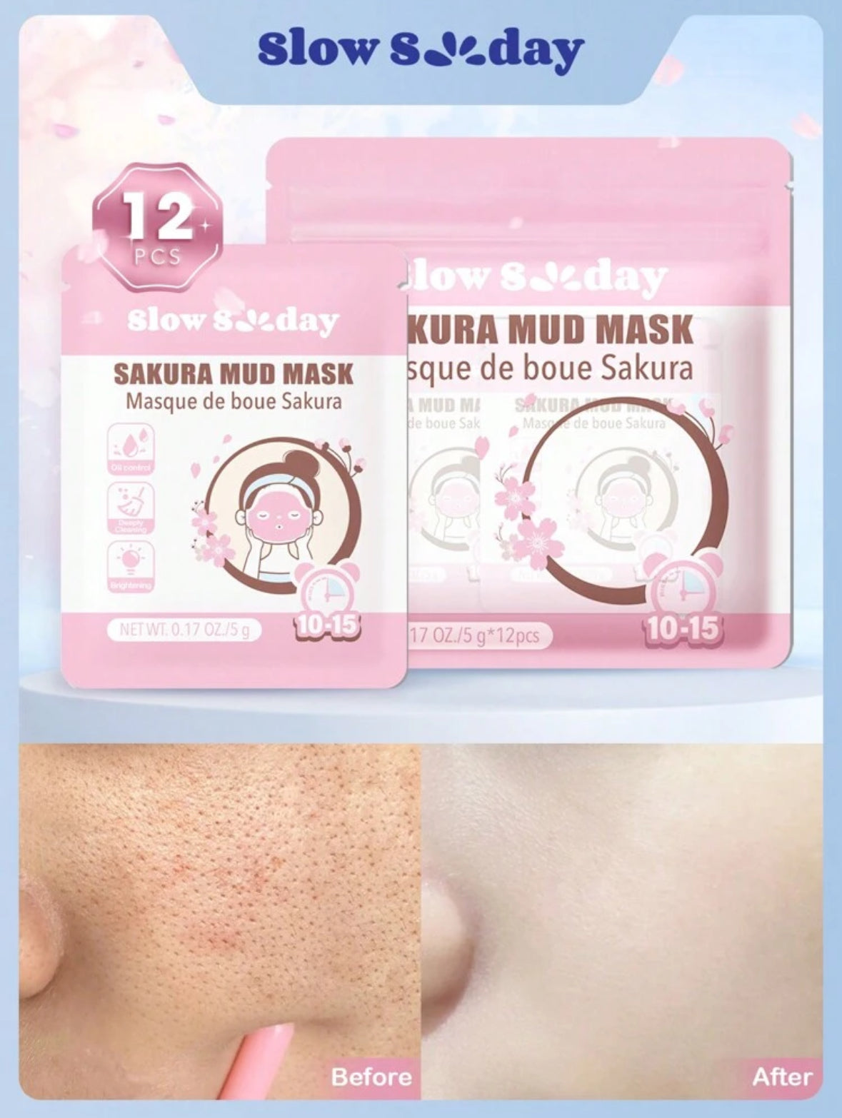 Mascarilla de Arcilla con extracto de Sakura - Individual Slowsunday