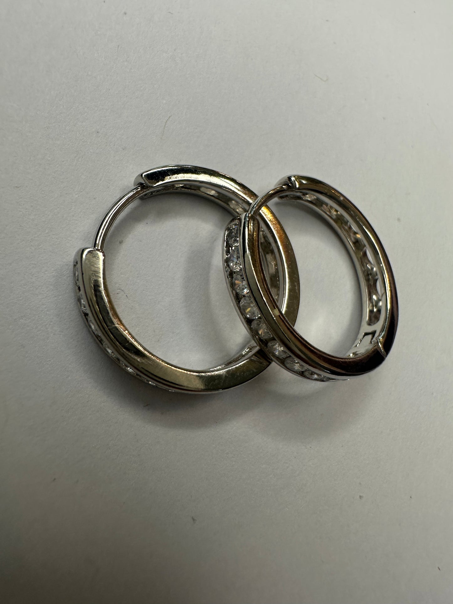 Zircon Silver Hoops