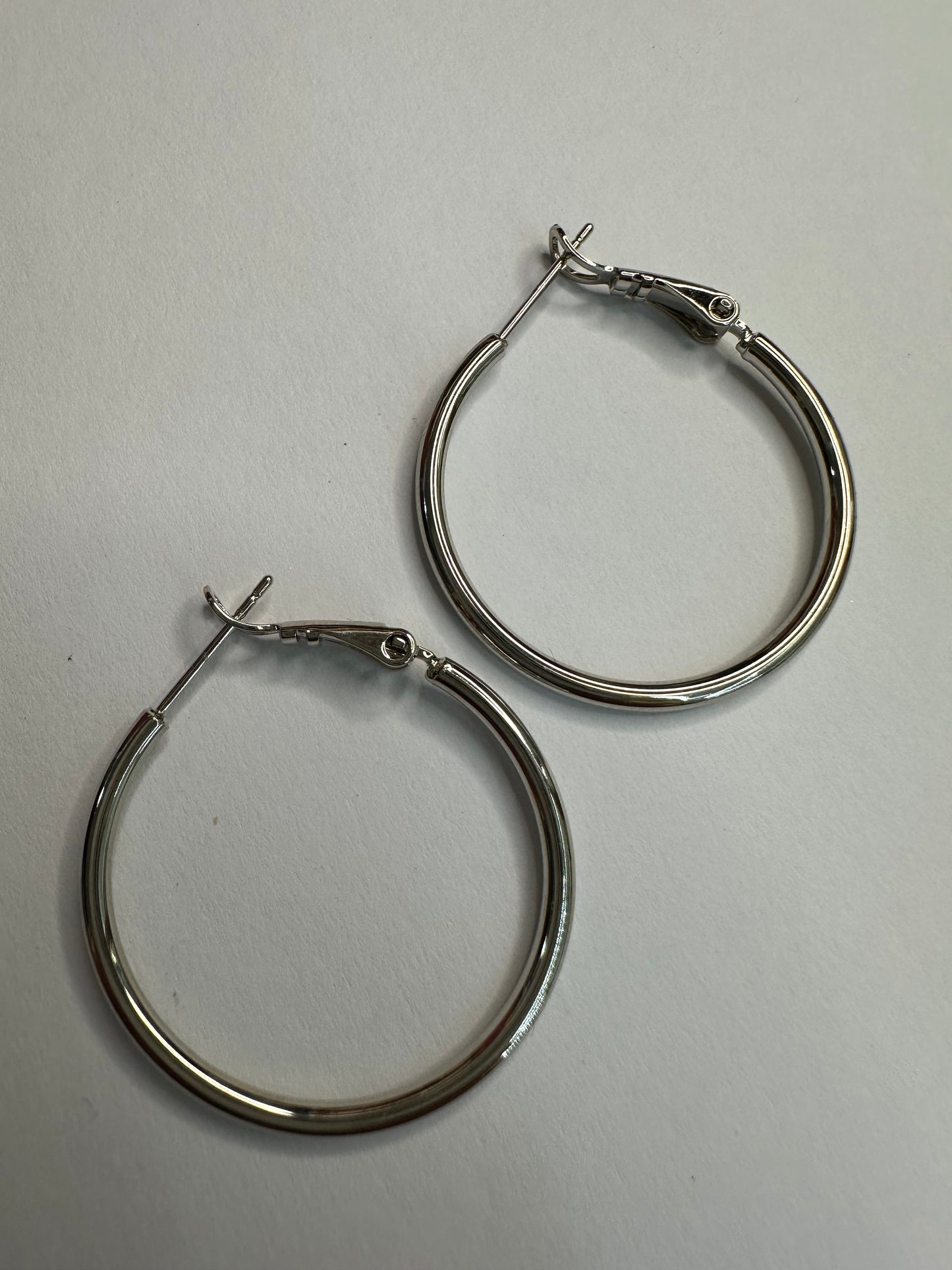 Silver Thin Hoops