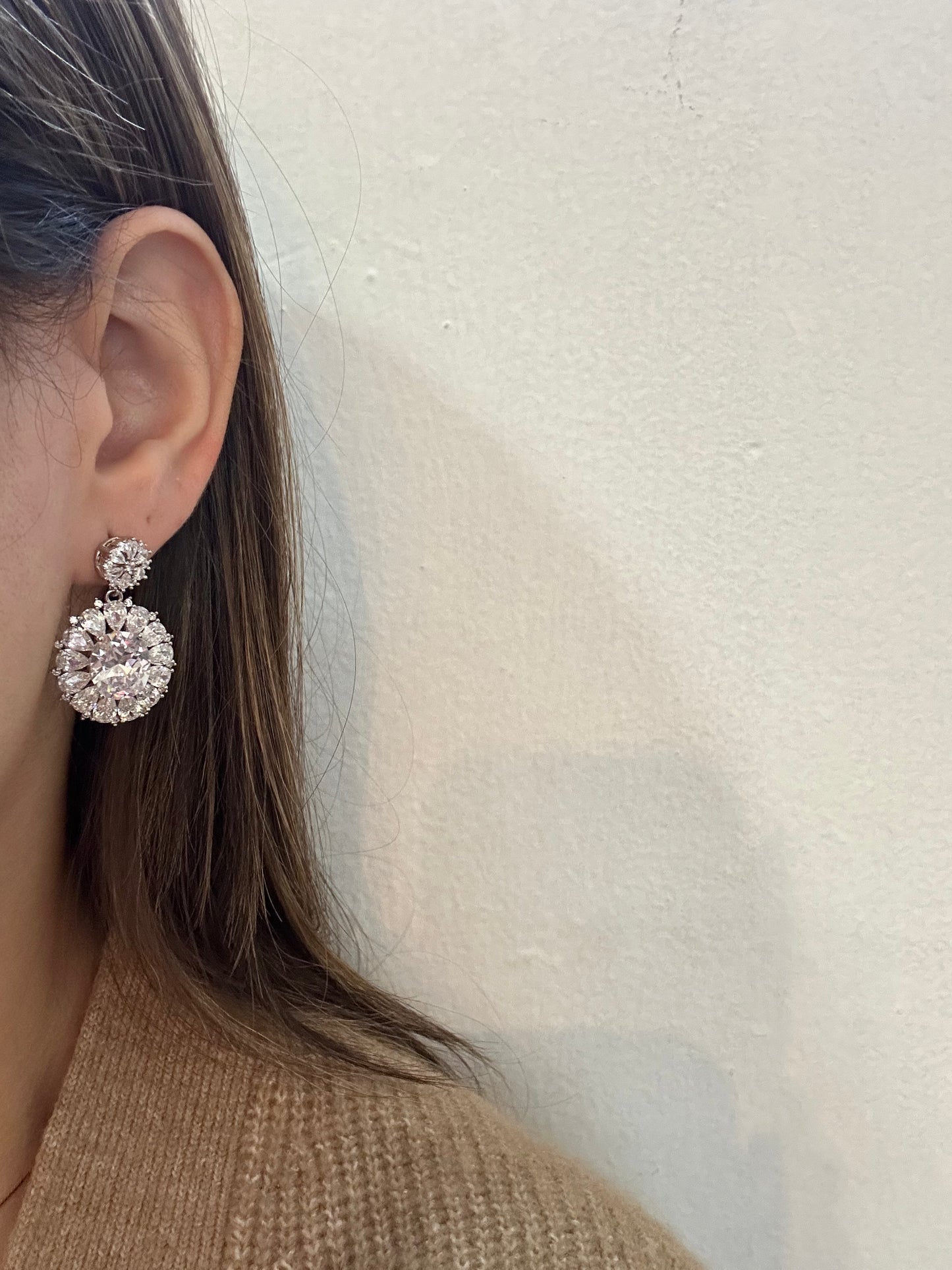 Silver Flower Studs
