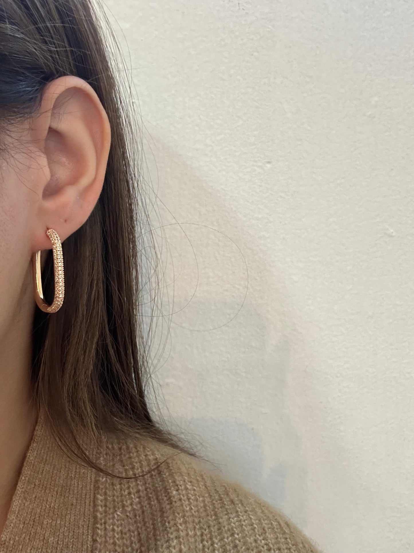 Oval Zircon Hoops
