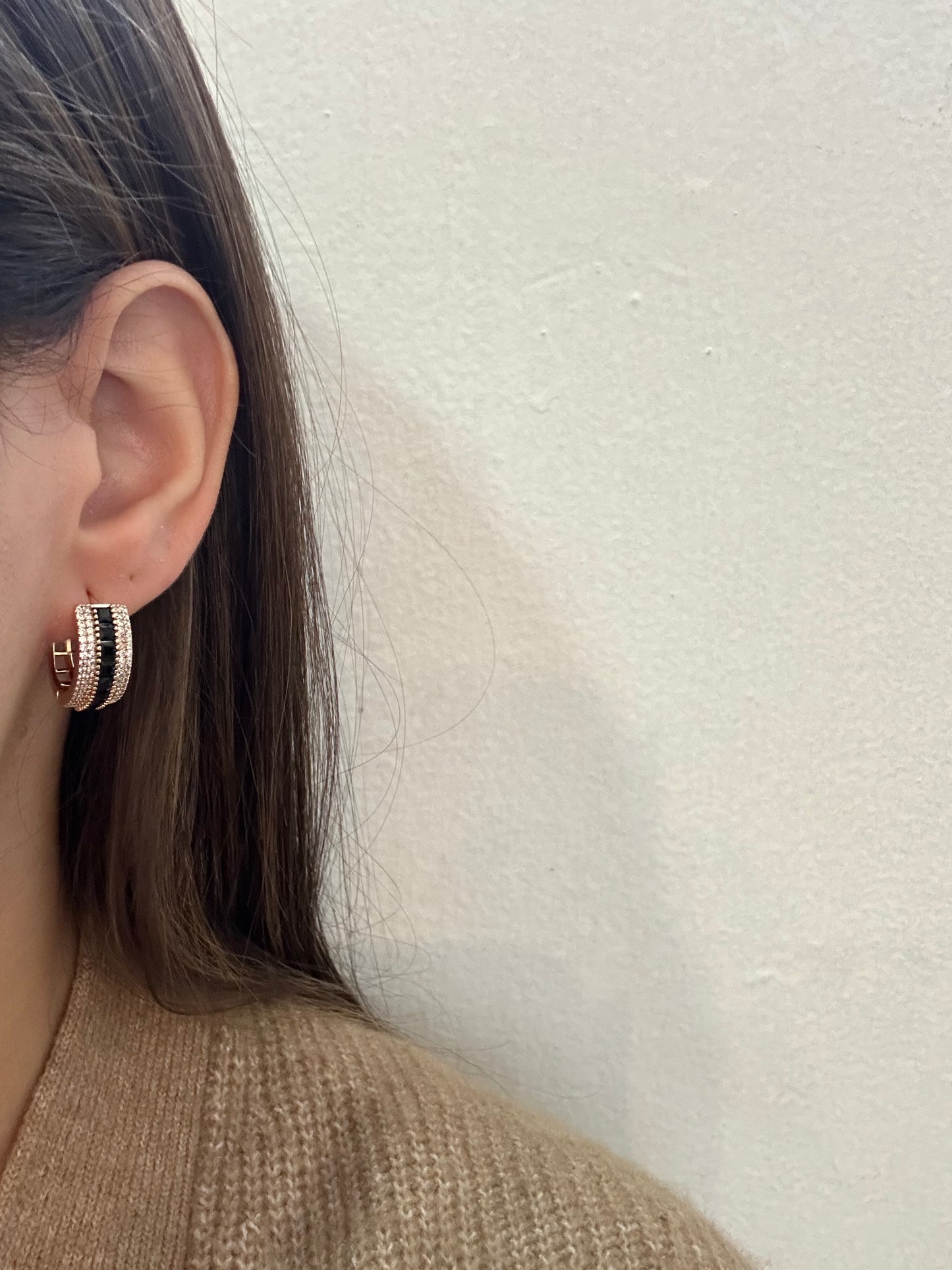 Black Zircon Chunky Hoops