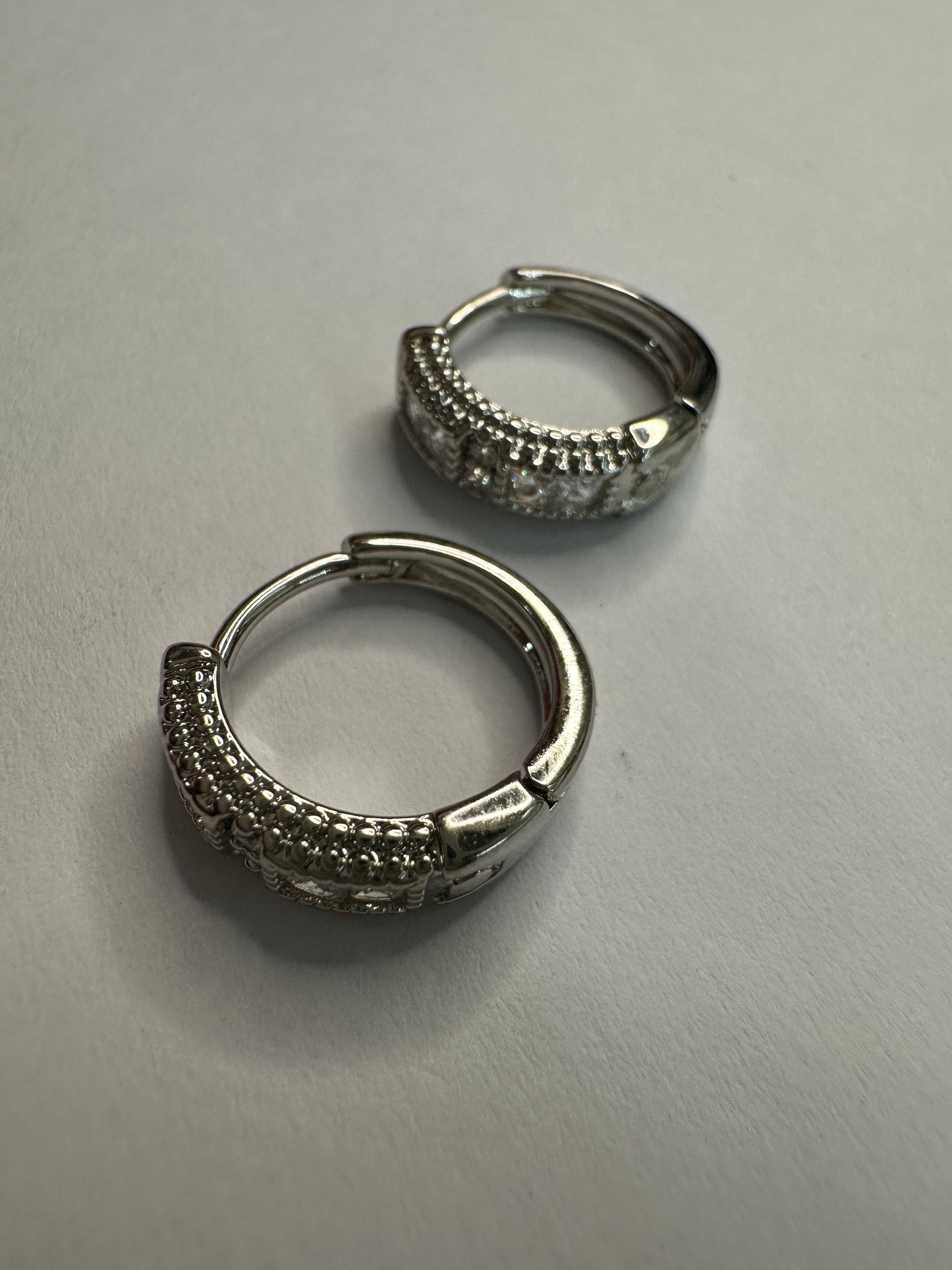 Silver Zircon Hoops