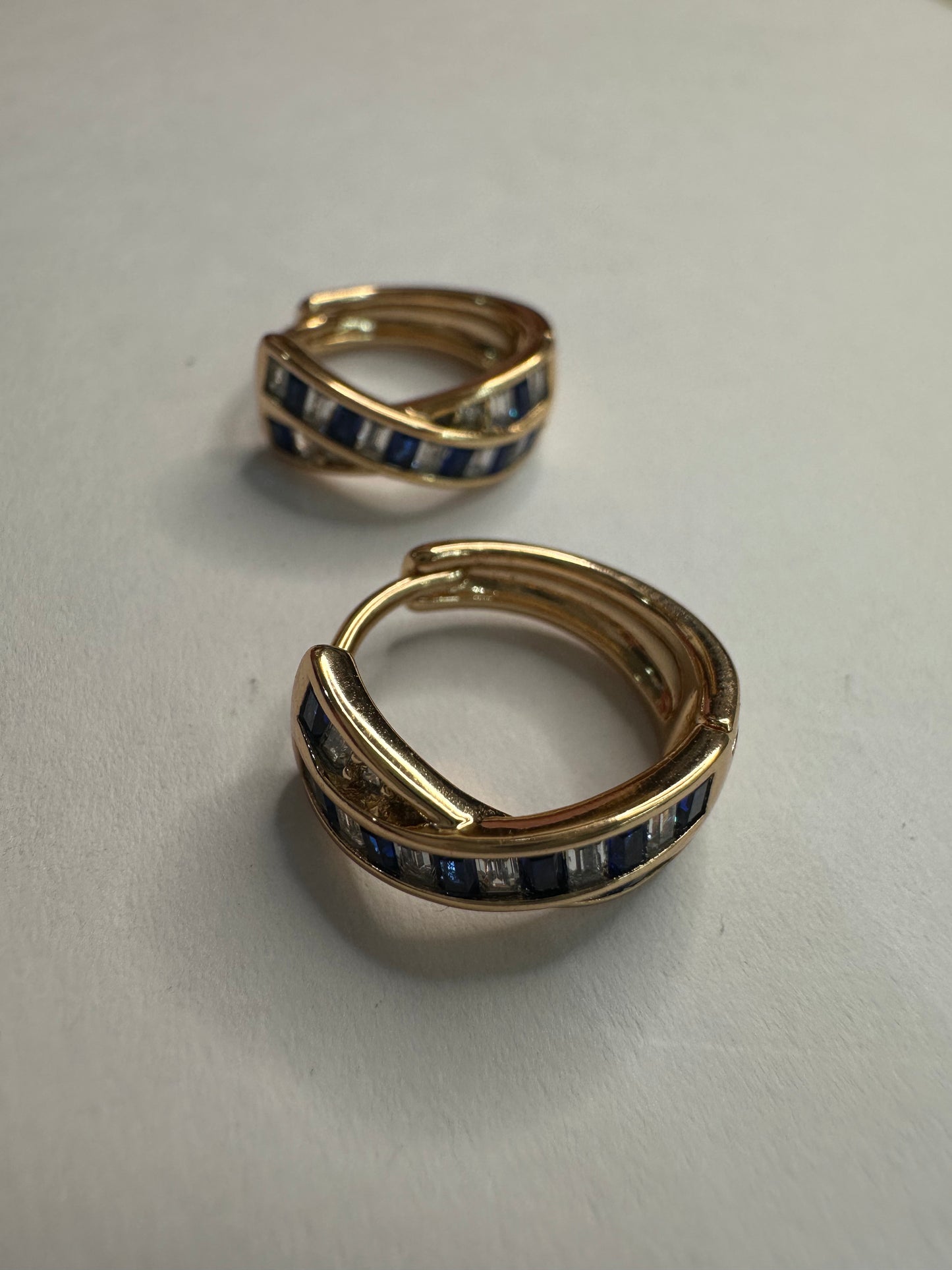 Blue Zircon Hoops