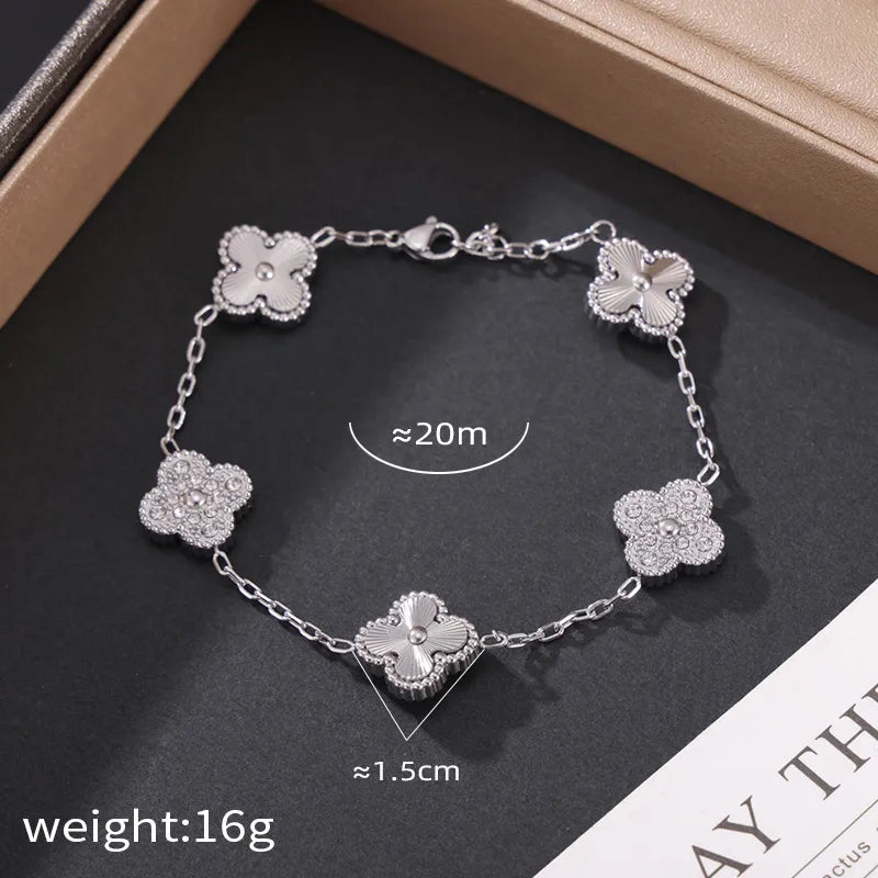 Silver Clover Bracelet