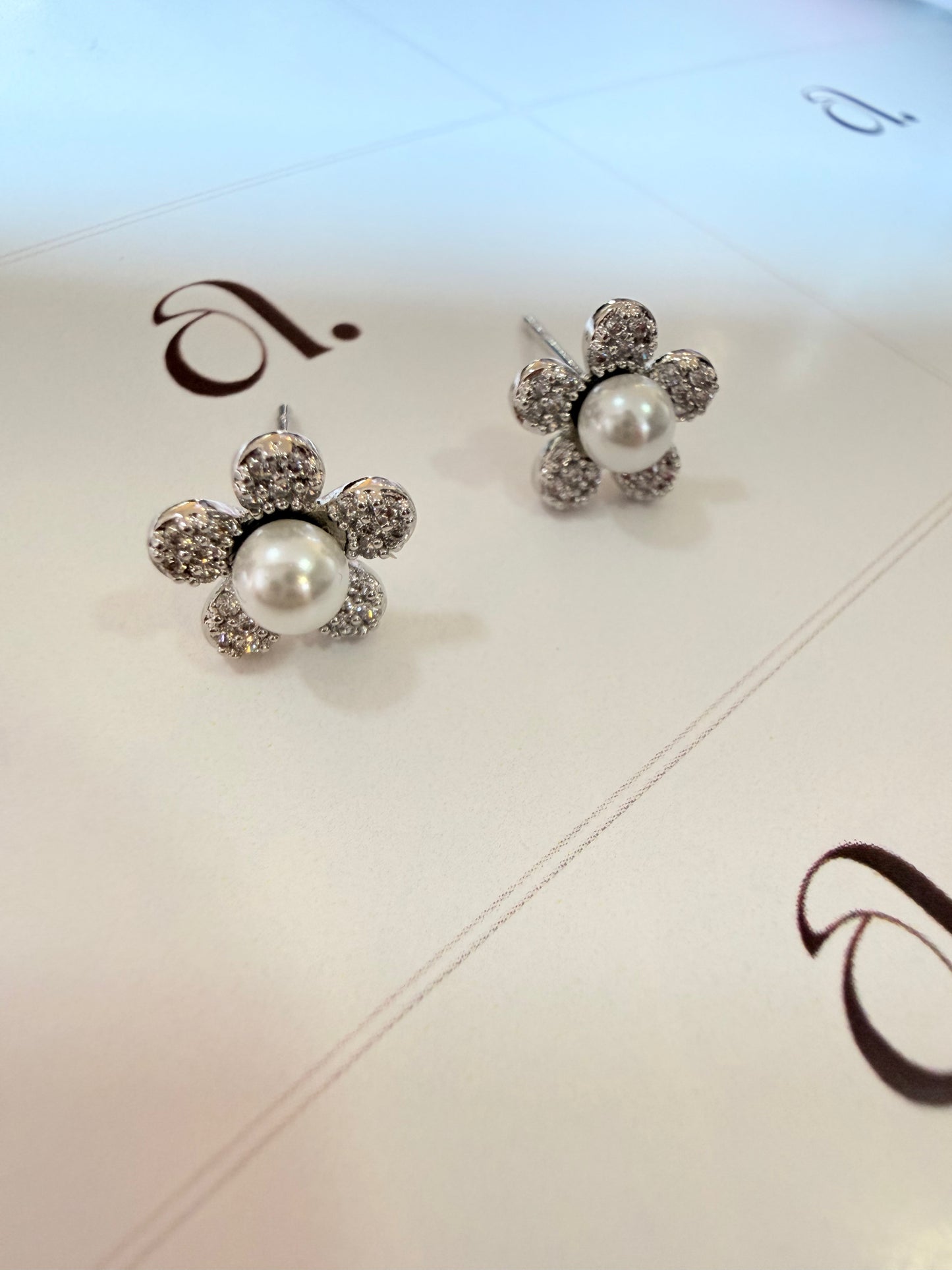 Silver Flower Studs