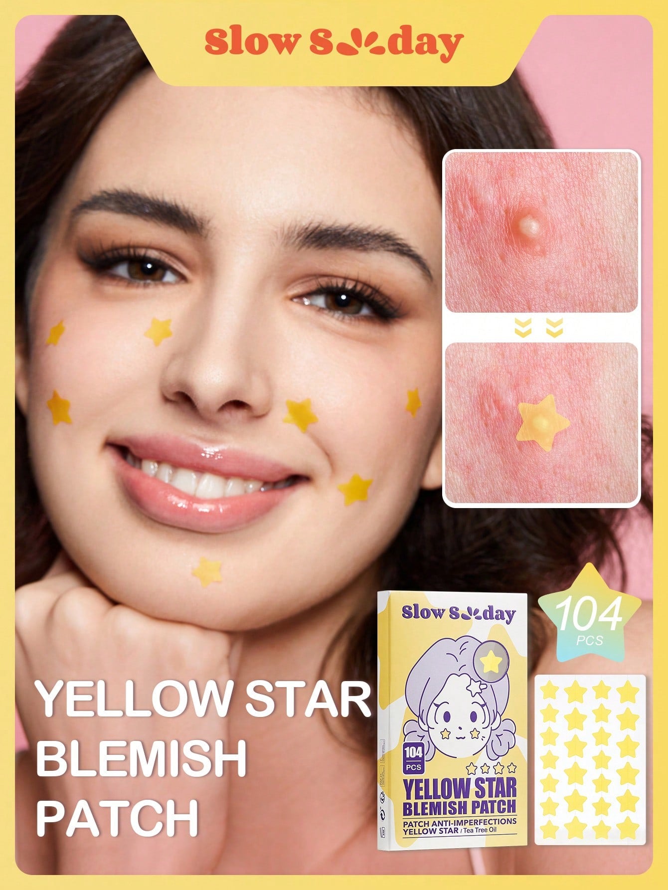 Yellow Star Acne Patches