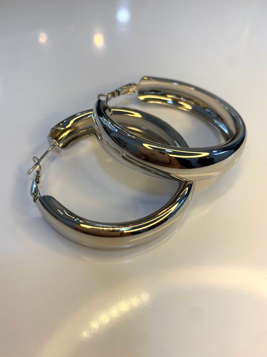 Silver Jumbo Hoops