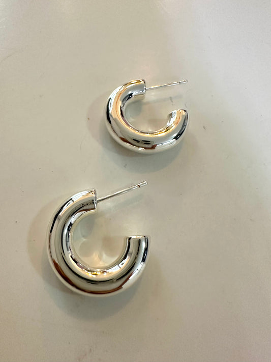 Silver Small Hoops