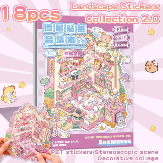 Collage Scene Stickers Collection