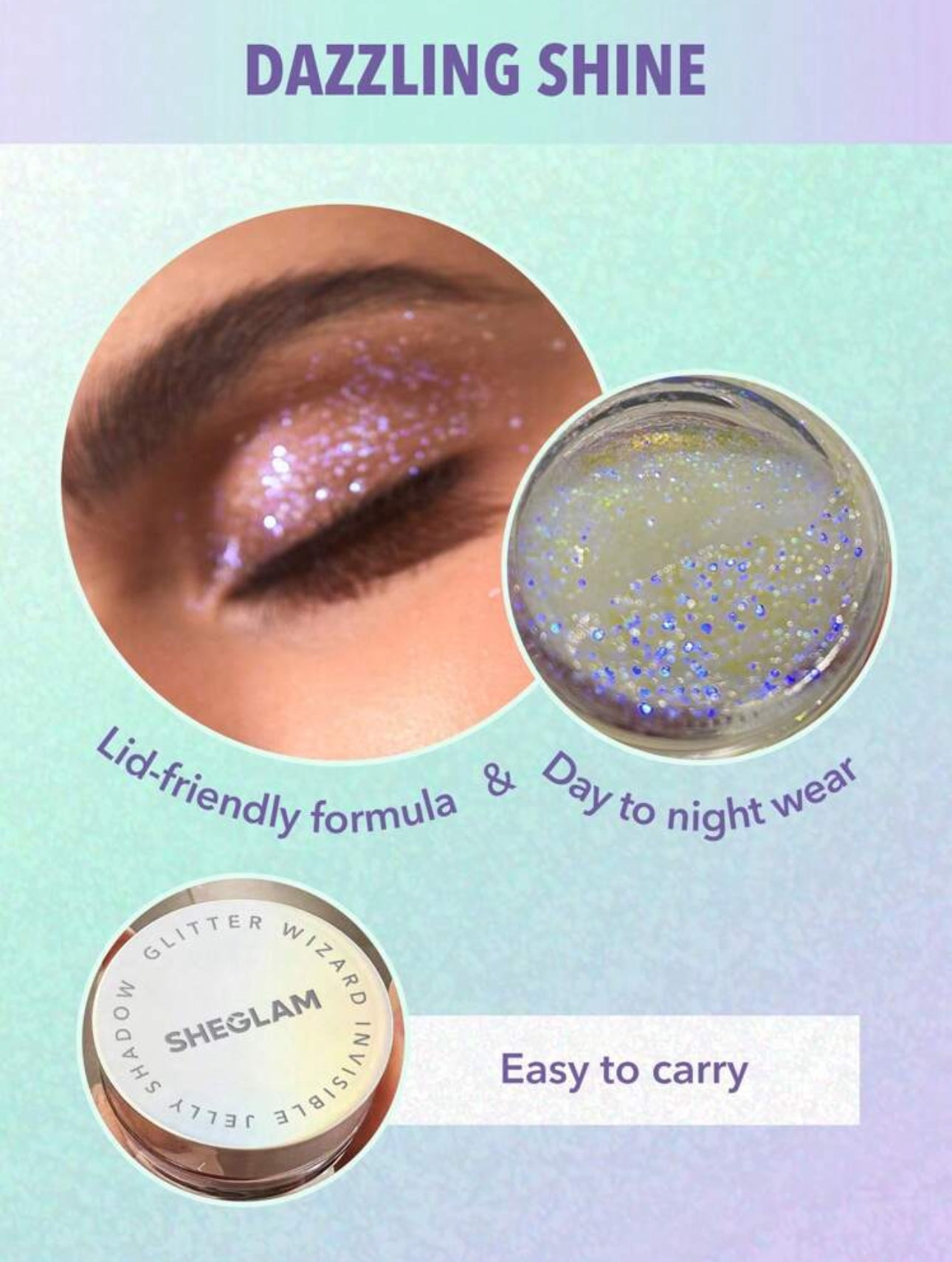 Sheglam Glitter Wizard Invisible Jelly Shadow -Purple