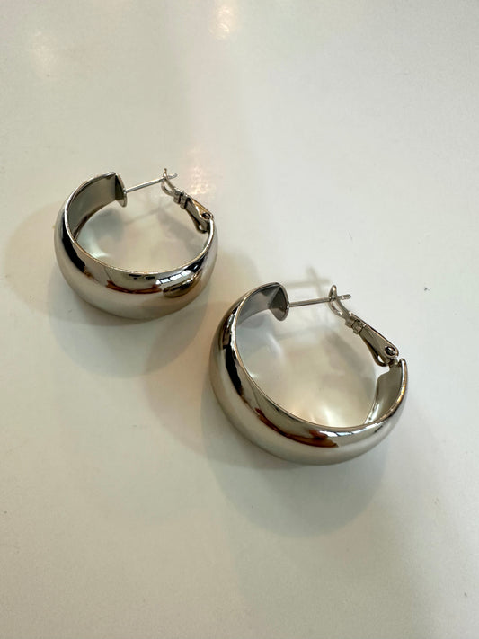 Silver Chunky Hoops