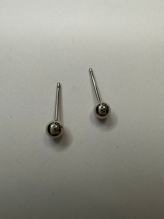 Silver Sphere Studs