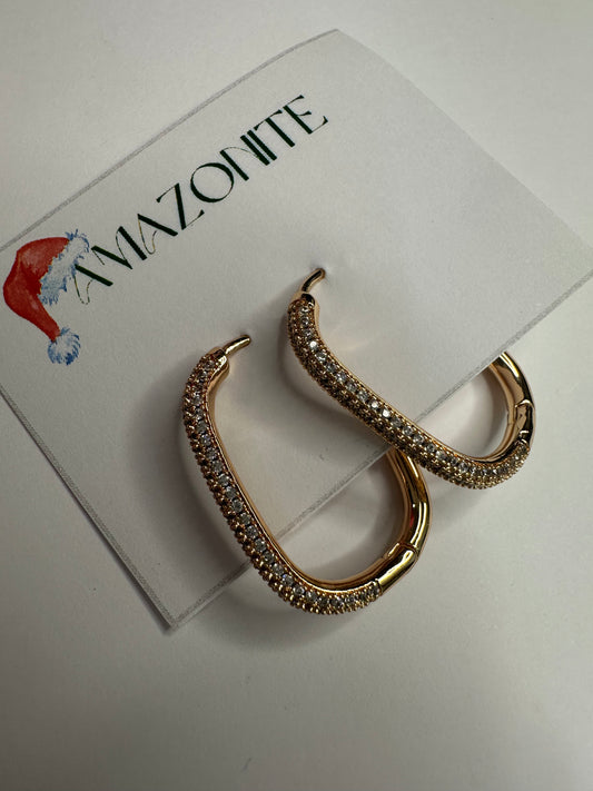 Oval Zircon Hoops