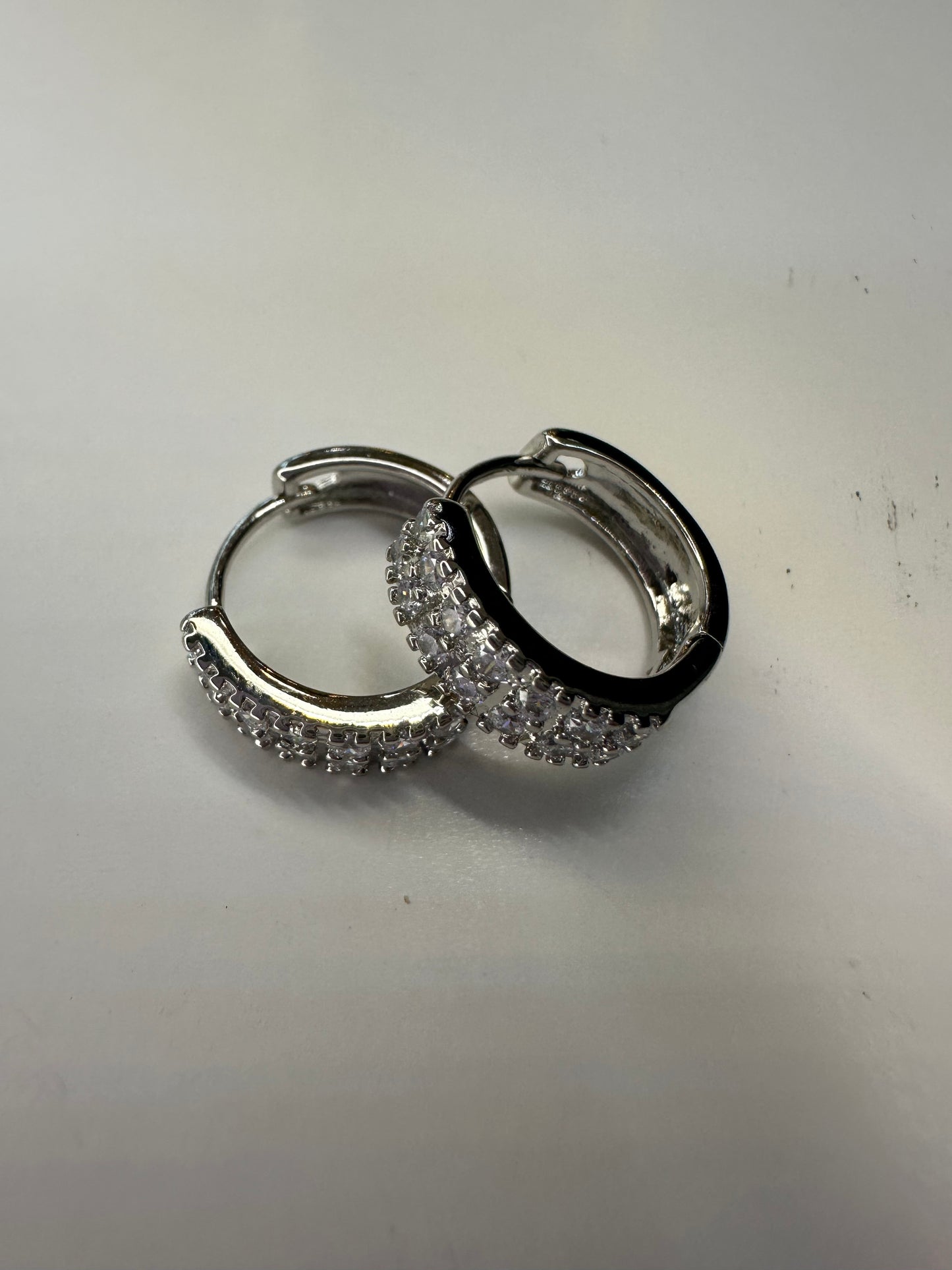 Silver Zircon Hoops