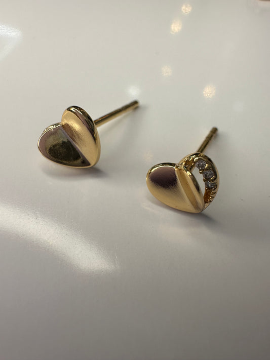 Folded Hearts Studs