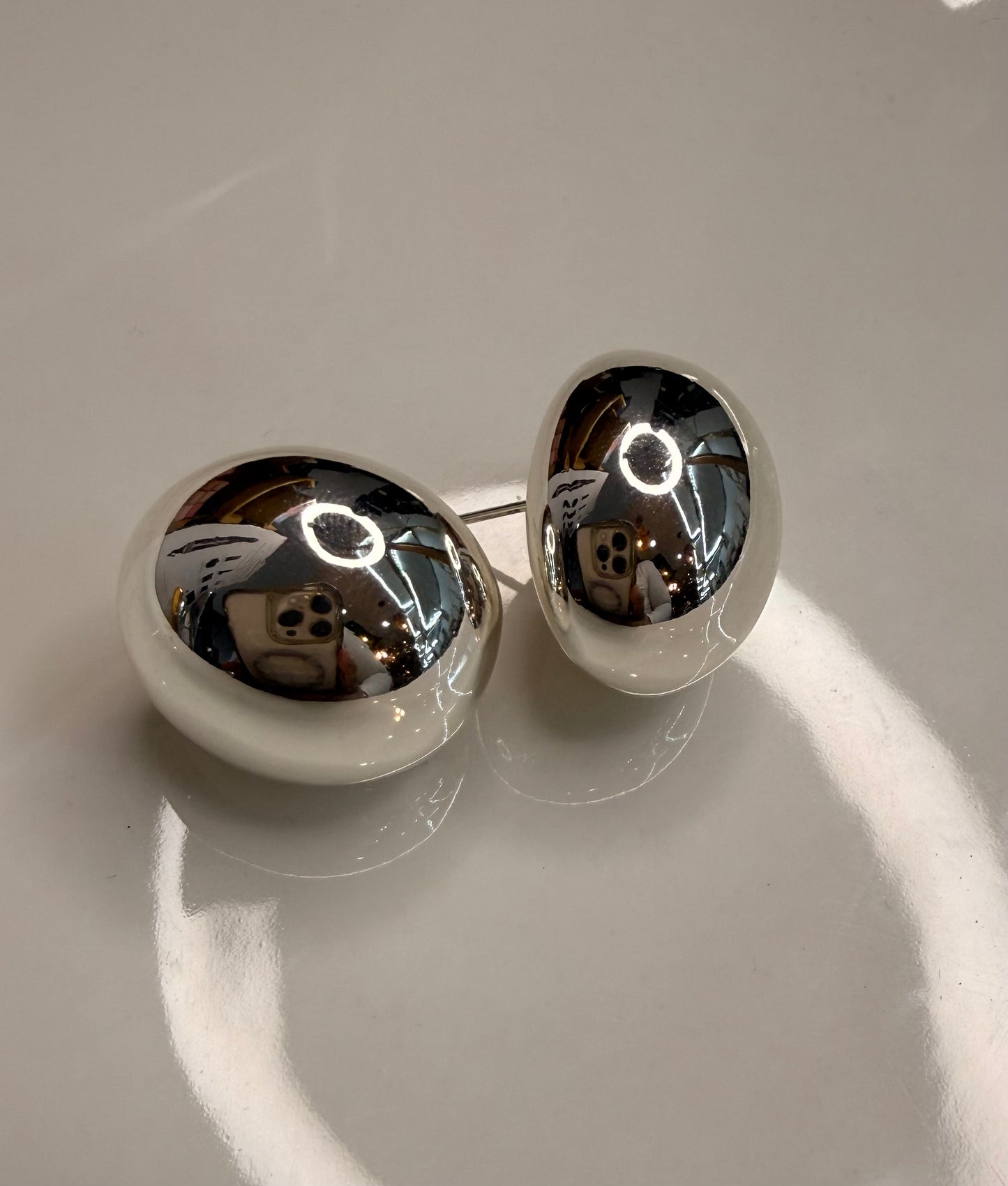 Silver Sphere Studs