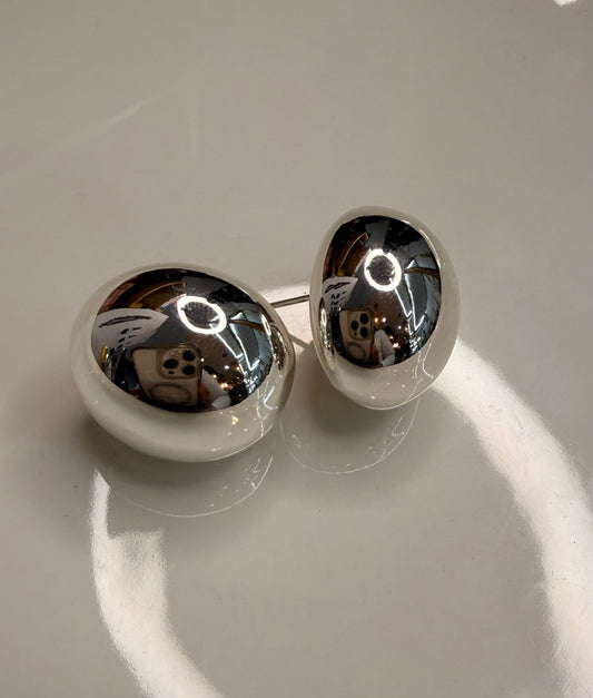 Silver Sphere Studs