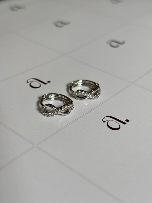 Infinite Mini Silver Hoops
