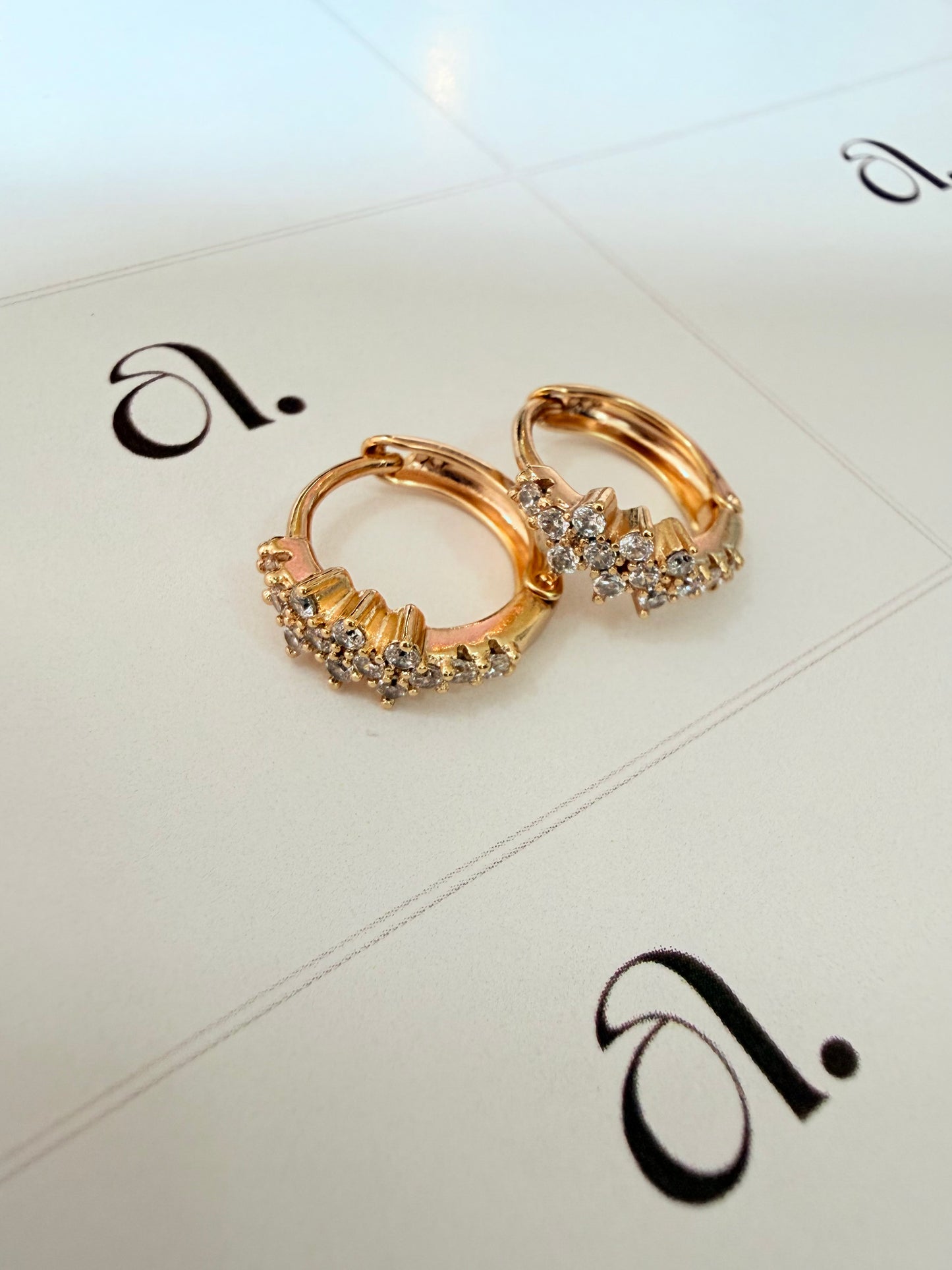White zircon Hoops
