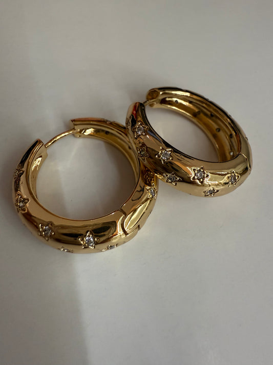 Star Drop Hoops