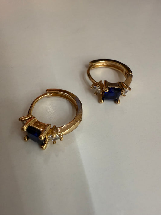 Blue Zircon Hoops