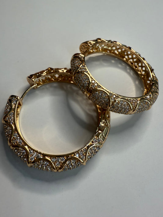 Big Zircon Texture Hoops