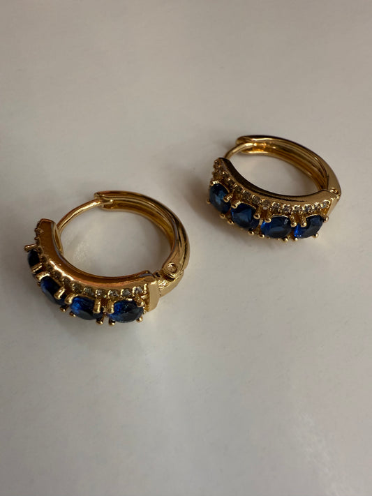 Blue Zircon Hoops